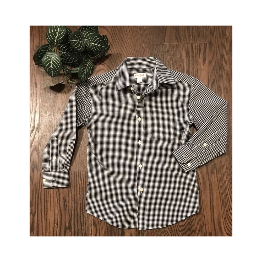 CAT&JACK LONG SLEEVE BUTTON UP SHIRT SIZE XS 4/5 - Picture 1 of 4